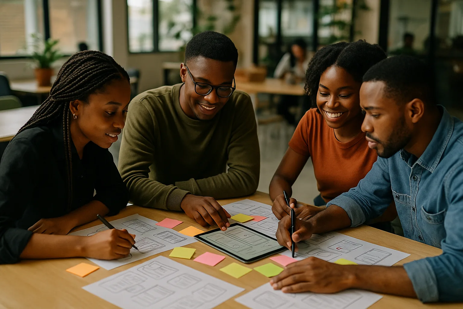 A multidisciplinary team designing a digital product